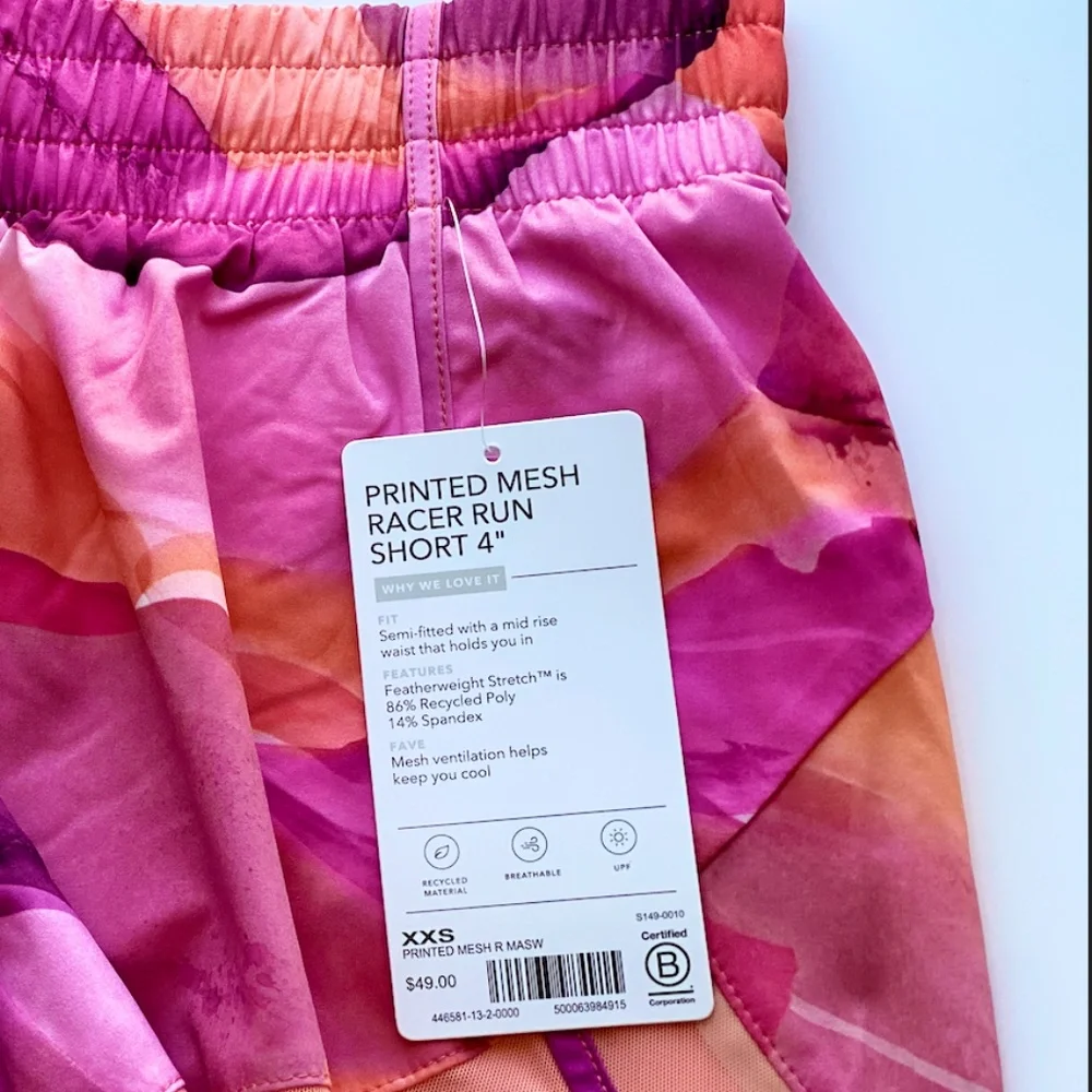 ATHLETA PRINTED MESH RACER RUN SHORT - Picture 12 of 12